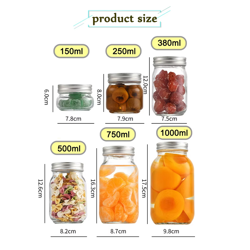 Стеклянная банка с широким горлышком и завинчивающейся крышкой 