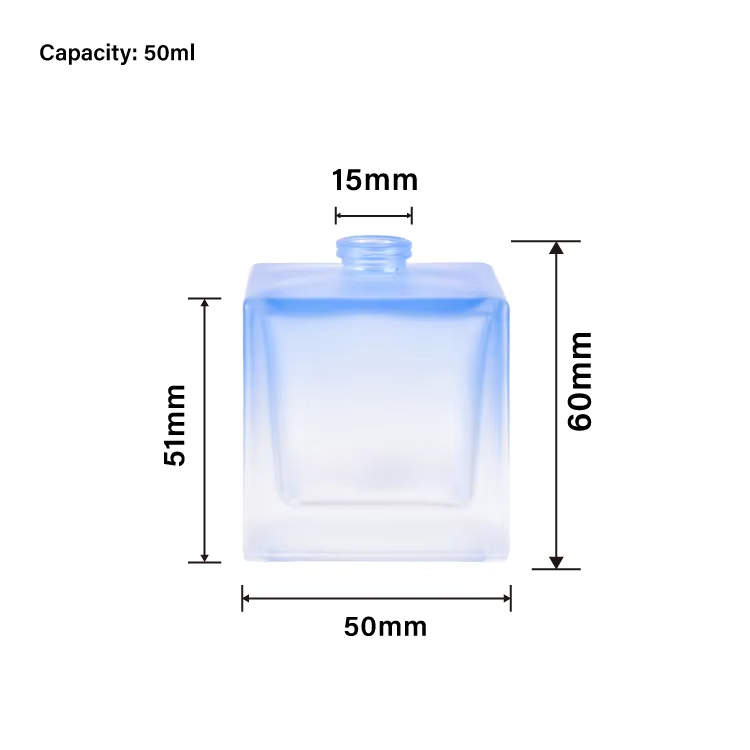 Многоразовый флакон для духов из матового сине-зеленого стекла емкостью 50 мл