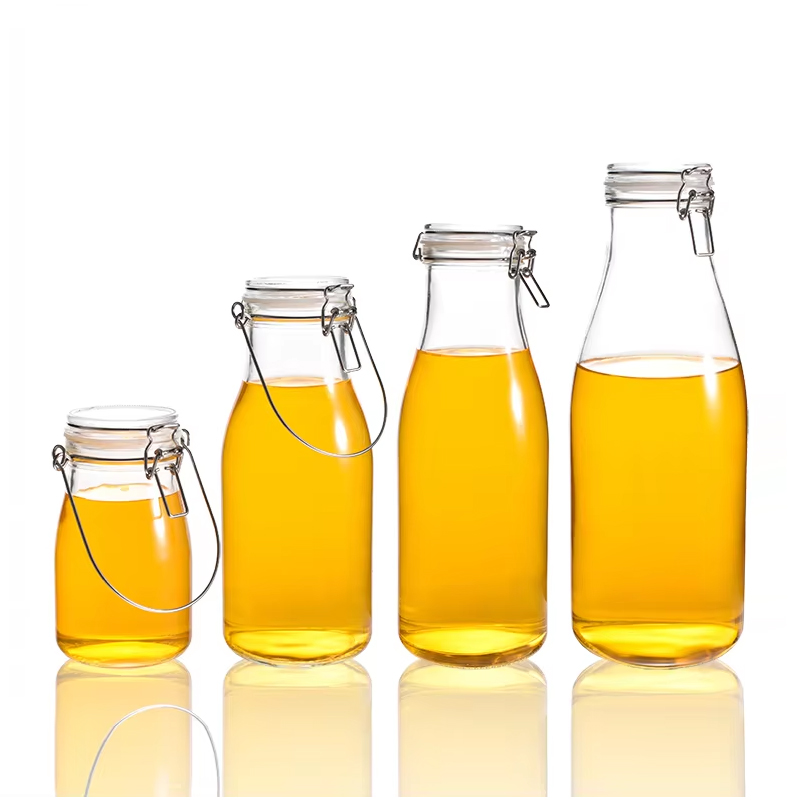 0,5 л 1 л 1,5 л 2 л кухонная стеклянная банка для хранения пищевых продуктов герметичные стеклянные банки со стеклянной резиновой крышкой