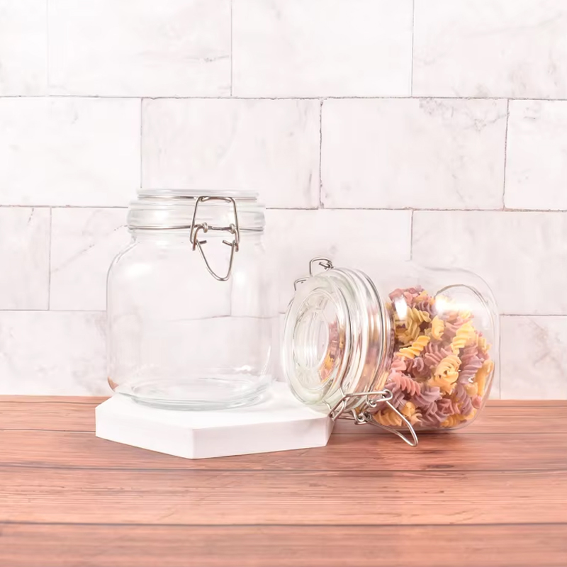 750 мл 1000 мл Герметичная стеклянная банка с пряжкой