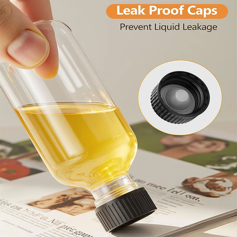  Изготовленные на заказ прозрачные стеклянные бутылки для напитков емкостью 60 мл с круглой винтовой крышкой, трафаретная печать, многоразовая для сока 