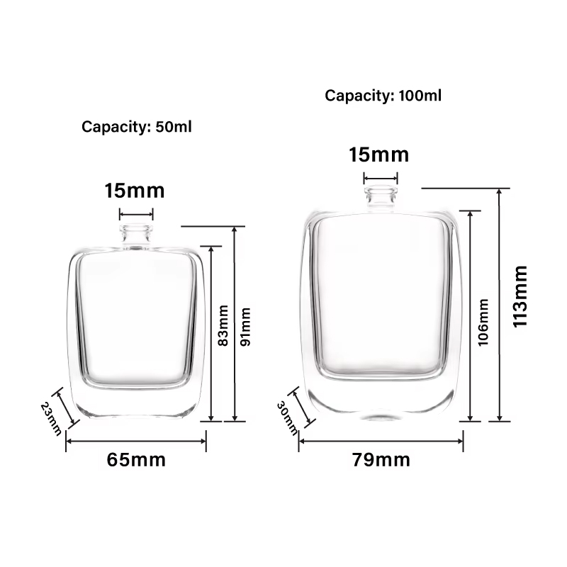 Оптовая торговля логотипом Роскошные прозрачные 50 мл 100 мл стеклянные флаконы для духов спрей стеклянные флаконы для духов 