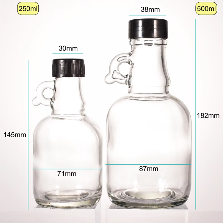 Пустая мини-бутылка для ликера из кленового сиропа от кашля и сахара 250 мл 500 мл с ручкой