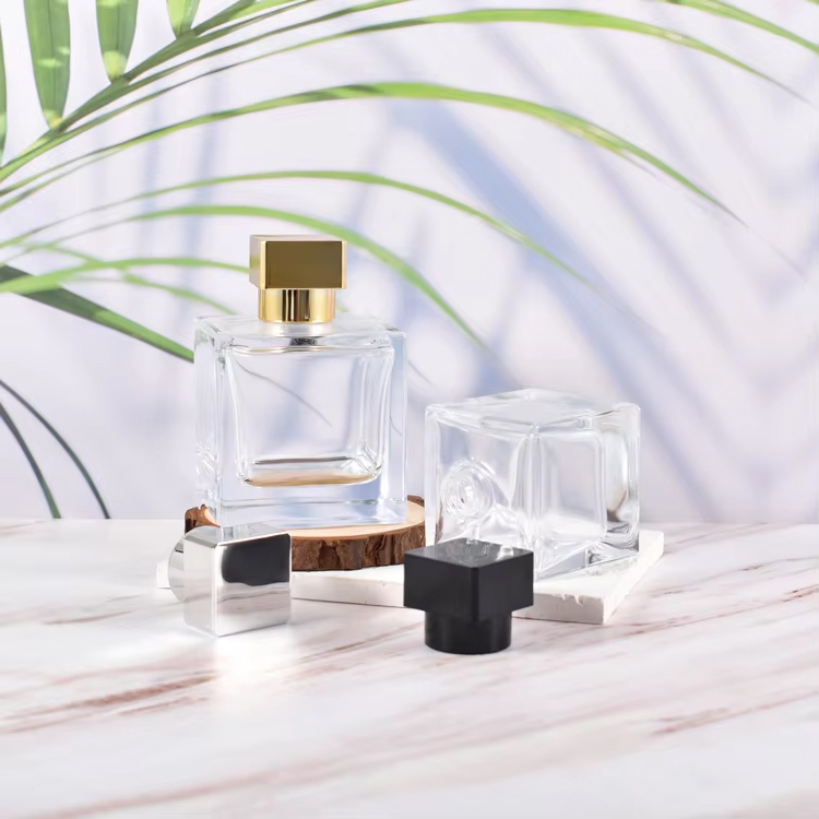  Роскошный 100 мл 50 мл 30 мл прямоугольный пустой прозрачный стеклянный флакон для духов с крышкой