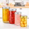 Круглая многоразовая стеклянная банка для икры с алюминиевой крышкой