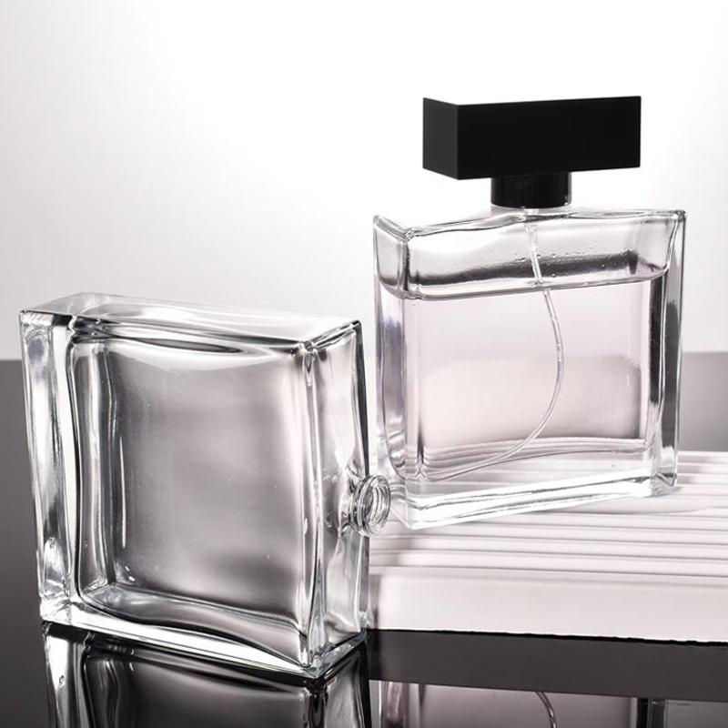 50 мл 100 мл Необычный высококачественный плоский квадратный прозрачный стеклянный флакон для духов 