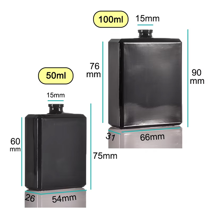 Новый дизайн черный 30мл 50мл 100мл стеклянный флакон для духов 