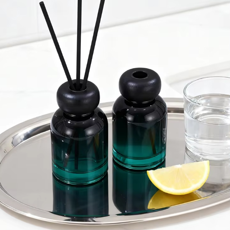 Контейнер для запаха воздуха нового дизайна, 100 мл, 150 мл, стеклянная бутылка для масла с диффузором и деревянной крышкой 