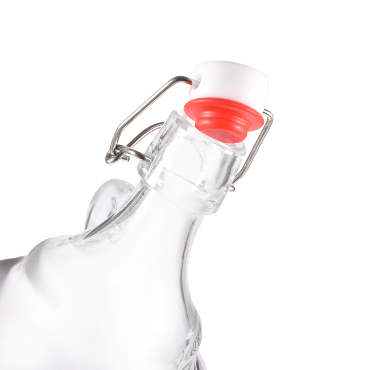 Stock California 2-литровая стеклянная бутылка с откидной крышкой Стеклянные гроулеры для пива Набор гроулеров на 64 унции с крышками отлично подходит для домашнего пивоварения