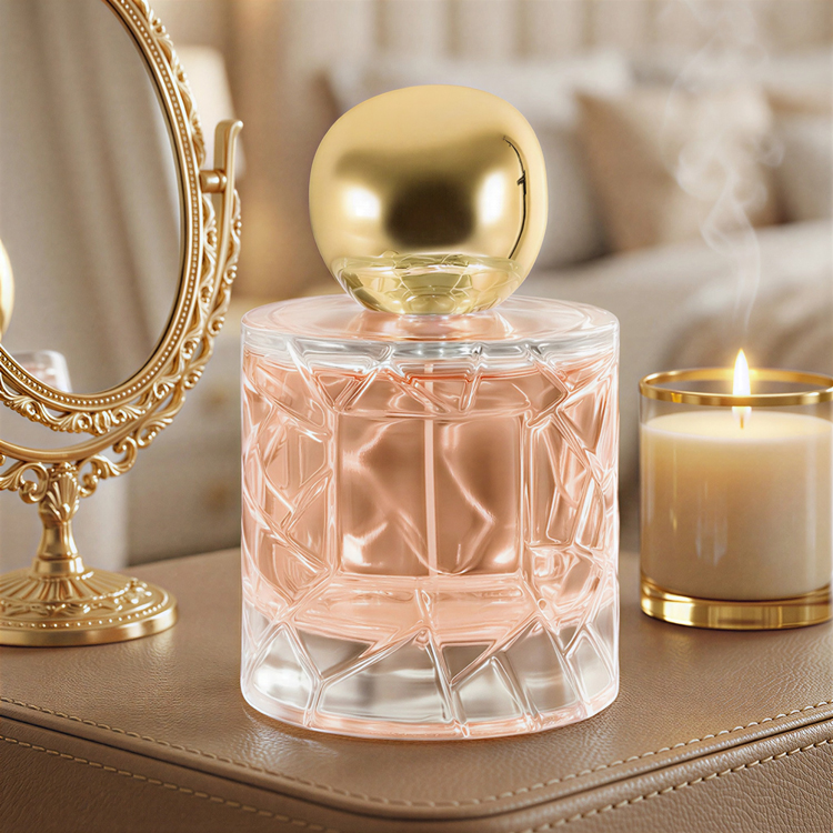 Роскошный круглый стеклянный флакон духов с алмазной огранкой 50 мл 100 мл с металлической крышкой для упаковки ароматов для мужчин