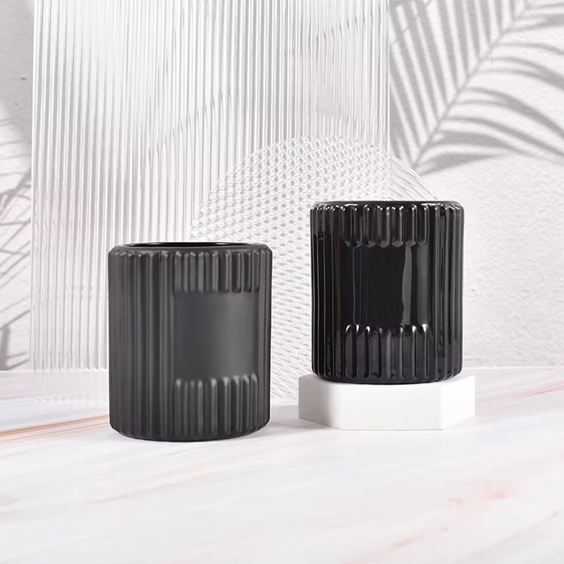 Пустые прозрачные ребристые стеклянные банки на 7 унций для изготовления свечей