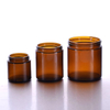 Роскошная янтарная пустая стеклянная банка для свечей с прямыми стенками на 4 унции, 8 унций, 16 унций и металлическими алюминиевыми крышками