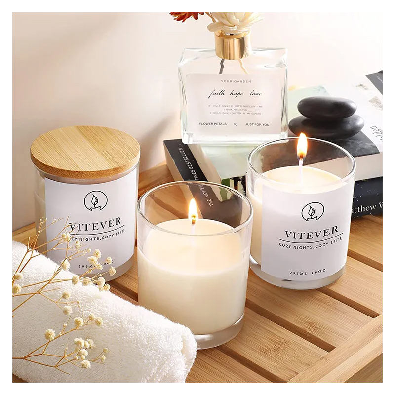 Стеклянная банка для свечей на 10 унций 12 унций с крышкой