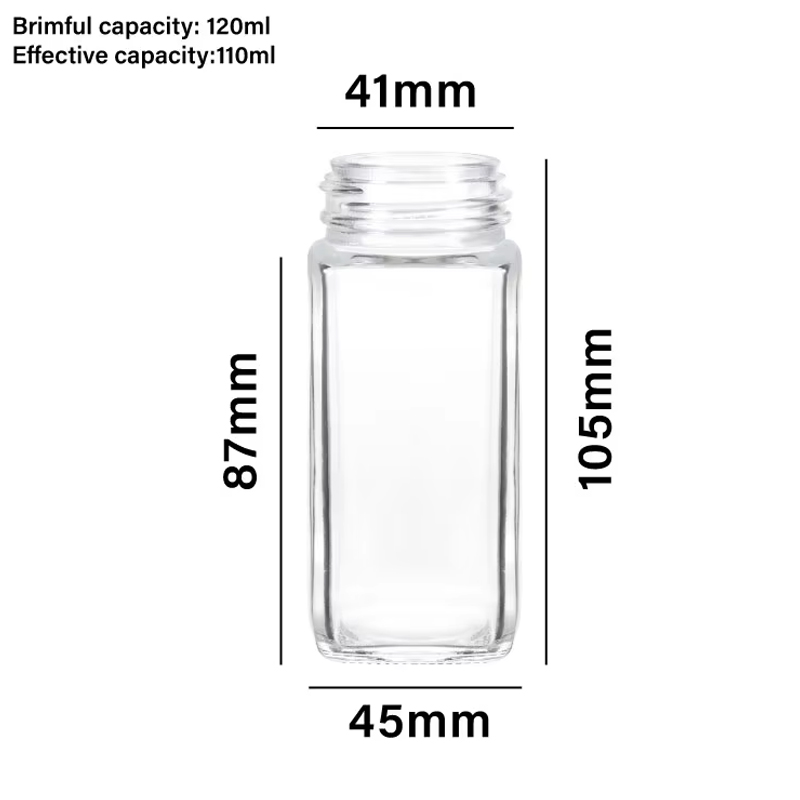 Лидер продаж, 120 мл, порошки для специй, контейнеры для приправ, квадратные стеклянные банки для приправ, баночки для специй