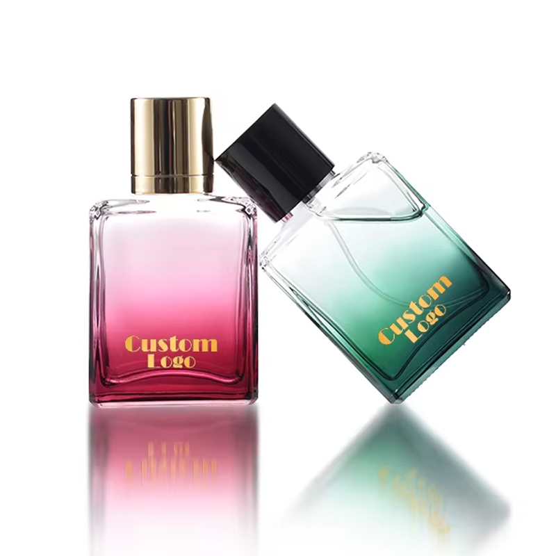 Постепенное покрытие зеленого цвета 50 мл стеклянный флакон для духов с коробкой