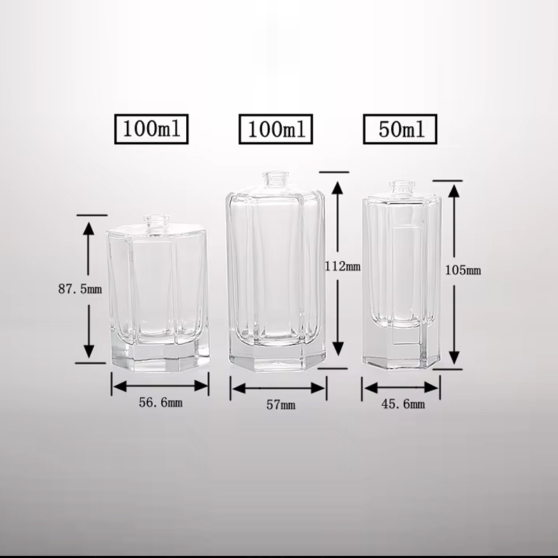 Уникальный шестиугольный флакон для духов емкостью 50 мл 100 мл с насосом-распылителем и индивидуальными этикетками