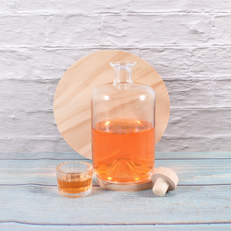 750 мл стеклянная бутылка для рома оптом с пробкой