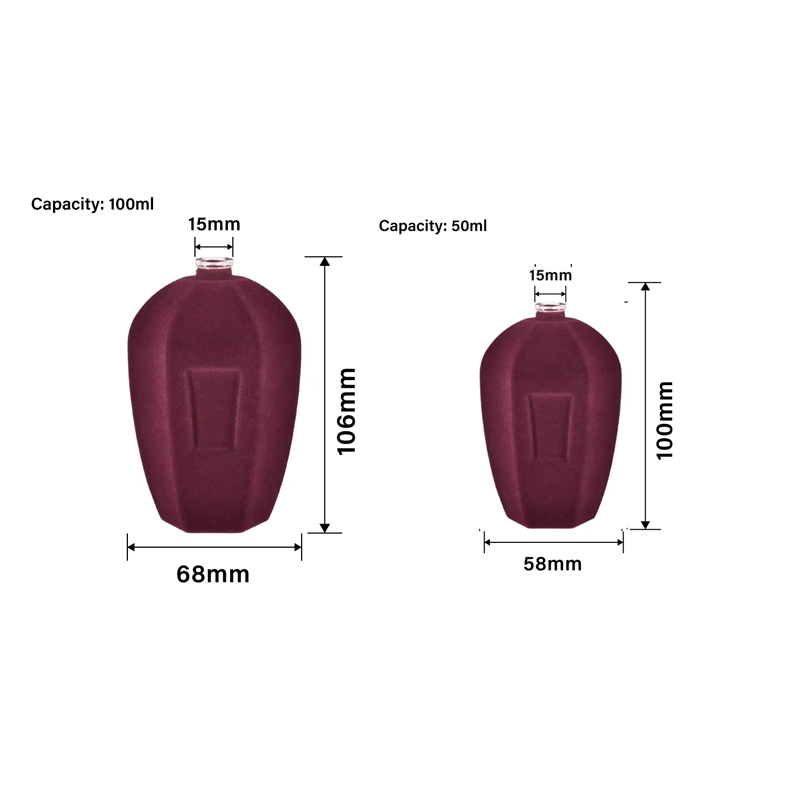 Пользовательские флокированные необычные красочные стеклянные бутылки для ароматов