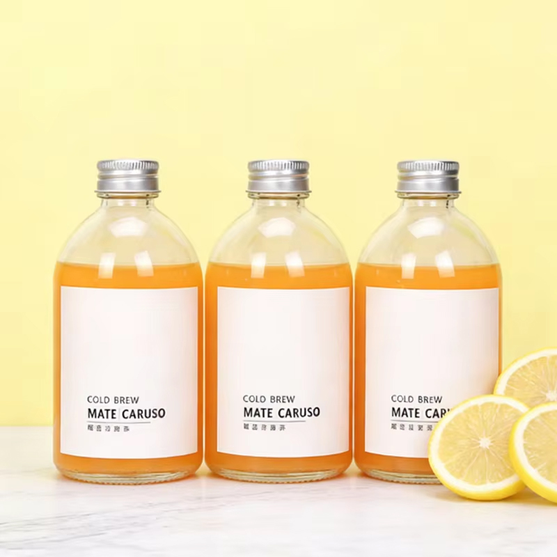 Оптовая продажа, экологически чистый сок холодного отжима, матовый, 150 мл, 270 мл, 350 мл, 500 мл, круглая стеклянная бутылка с завинчивающейся крышкой