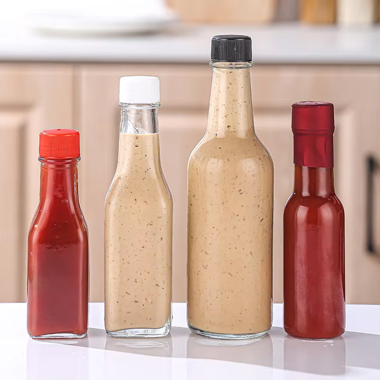Горячие продажи Стеклянная маленькая бутылка 90 мл 250 мл 150 мл Woozy бутылки для стекла для горячего соуса