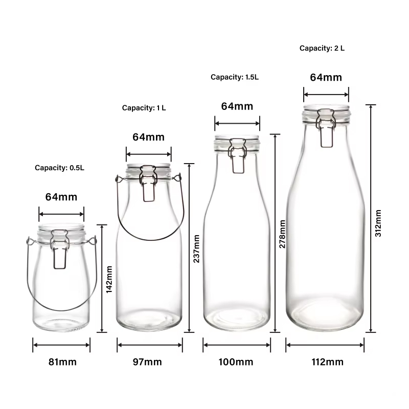 0,5 л 1 л 1,5 л 2 л кухонная стеклянная банка для хранения пищевых продуктов герметичные стеклянные банки со стеклянной резиновой крышкой