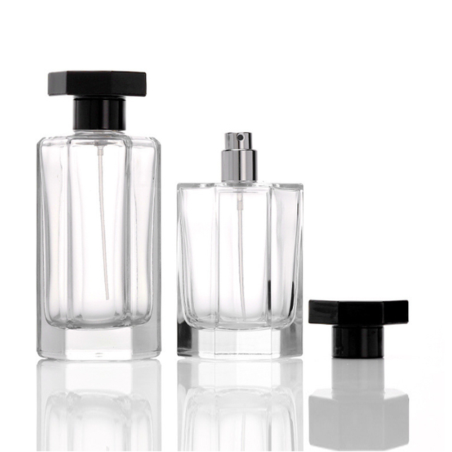 Уникальный шестиугольный флакон для духов емкостью 50 мл 100 мл с насосом-распылителем и индивидуальными этикетками