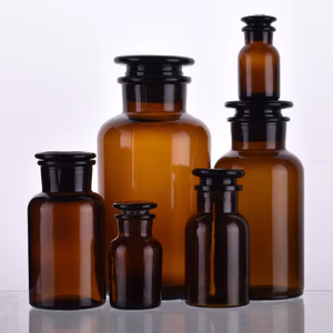 Винтажный стиль Янтарный прозрачный химический стеклянный реагент Аптекарские бутылки