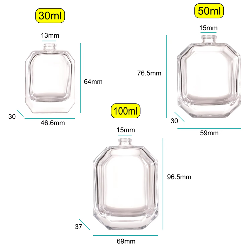 Роскошная стеклянная бутылка 100 мл 30 мл Флакон для духов 50 мл Пустой шестиугольный флакон для духов с упаковкой