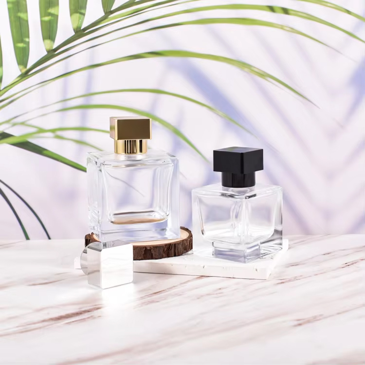  Роскошный 100 мл 50 мл 30 мл прямоугольный пустой прозрачный стеклянный флакон для духов с крышкой