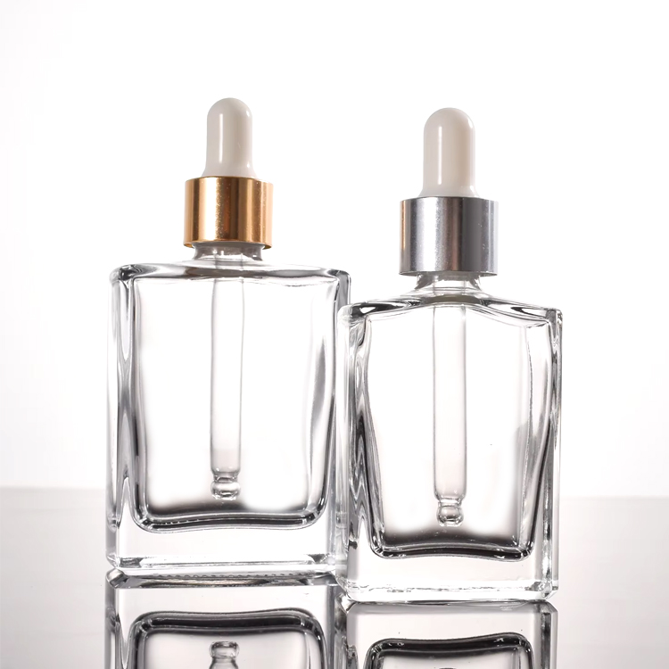 Уникальный плоский квадратный прямоугольный стеклянный флакон-капельница для эфирного масла, прозрачный