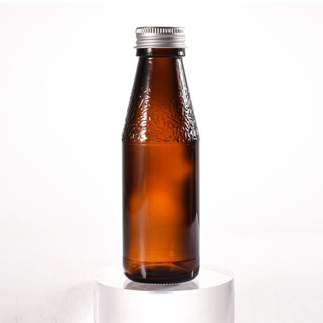 Производитель 100 мл герметичных стеклянных бутылок для сиропа из янтарного стекла с металлической крышкой