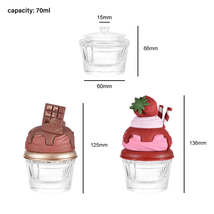 Креативный флакон духов в форме мороженого – симпатичная стеклянная упаковка для аромата в десертном стиле с индивидуальной крышкой